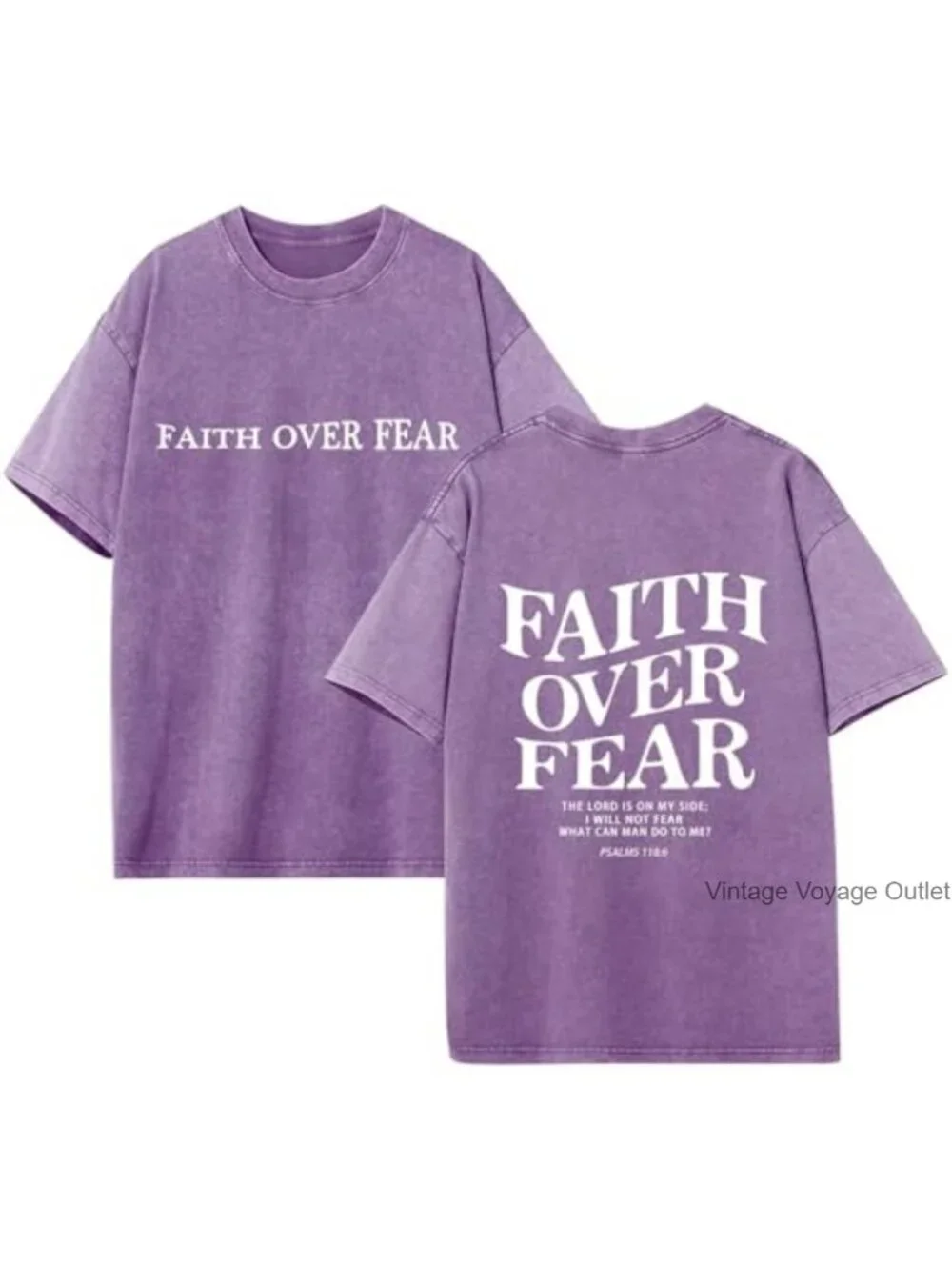 Christian Faith Over Fear Graphic Tee for Men Jesus Religious Shirt | Oversized